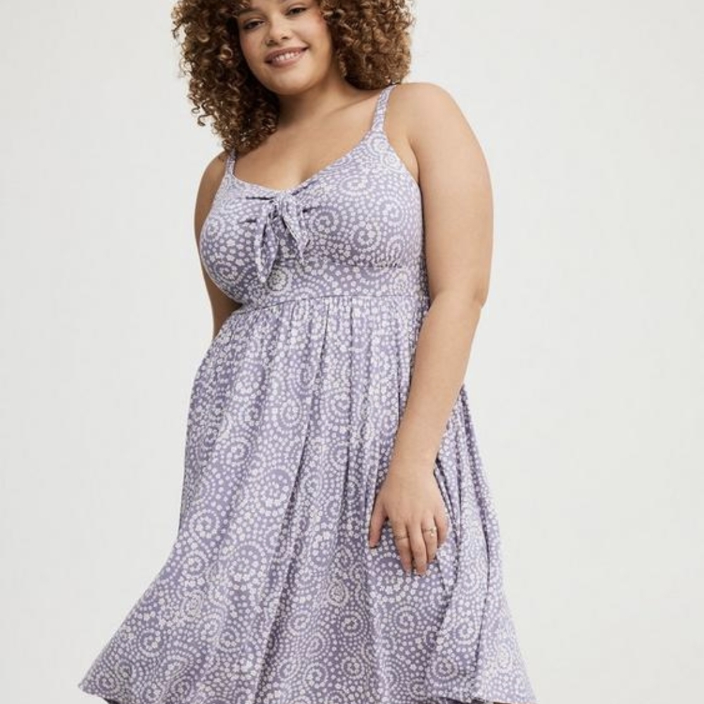Torrid Super Soft Purple Mini Dress Size 0X - Picture 4 of 6